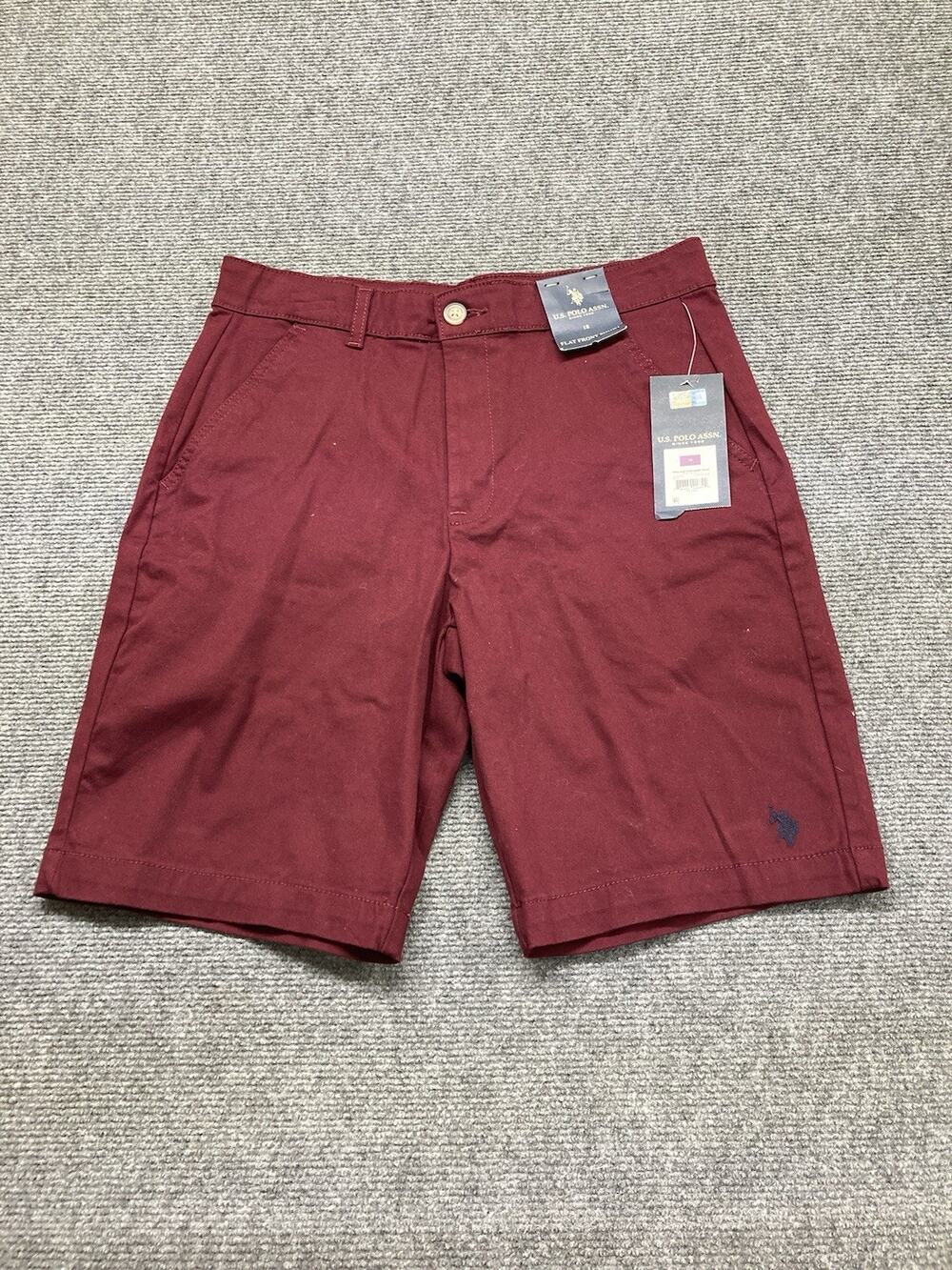 US Polo Assn Hartford Short Women’s Size 18 Maroon Twill Chino Blue Pony NWT